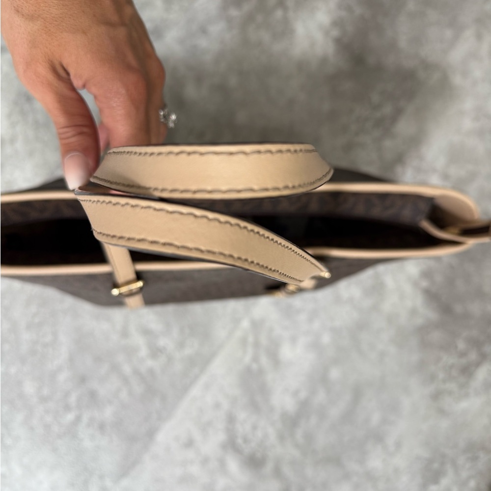 Michael Kors Brown Tote with Gold Accents - Picture 4 of 11